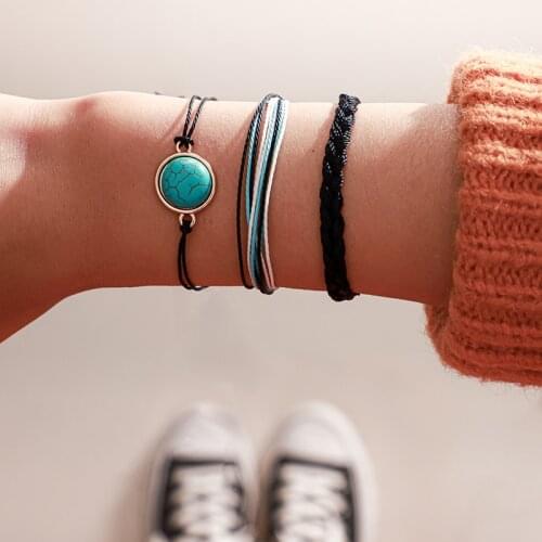 Tocona 3Pcs/set Ethnic Design Girls Friendship Bracelets Set Colorful Handmade Bracelets Boho pulseras mujer Accessories 8351