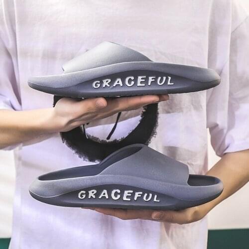 Bathroom Non-slip Slippers Fashion Soft EVA Indoor Sliding Sandal Leisure Beach Platform for Men and Women Home Shoes