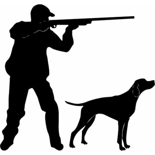 Hunting Car Sticker Hunter And Hound Decal Gun Waterproof Rear Window Decor Black/silver CL446