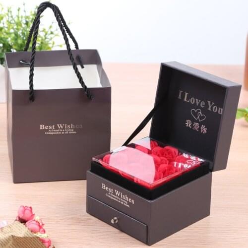 ROSE SPACE Soap Flower Jewelry Gift Box Rose Box Christmas Present Woomens Birthday Party Gift for Mom Girlfriend Gifts