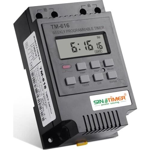 30AMP 12V DC AC 110V 220V AC Weekly Programmable Digital TIME SWITCH Relay Control Timer Din Rail Mount TM616B