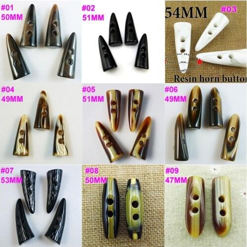 6PCS Deep Coffee Resin Horn Button Garment Toggles Clothes Sewing Buttons Clothing Accessory WHB-015k