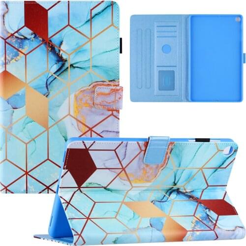 Painted PU Feather Tablet Case For Samsung Galaxy Tab A 10.1 2019 T510 T515 SM-T510 SM-T515 Stand Folding Folio Case Cover