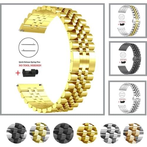 Stainless Steel Strap for Xiaomi Huami Amazfit GTR 47mm 42mm Metal Wrist Bracelet for Amazfit Bip lite/Stratos 2 2S / Pace Band