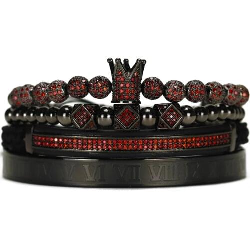 VIP link 4pcs/set luxury red cz bracelet set !! don't buy without contact,otherwise won't deliver