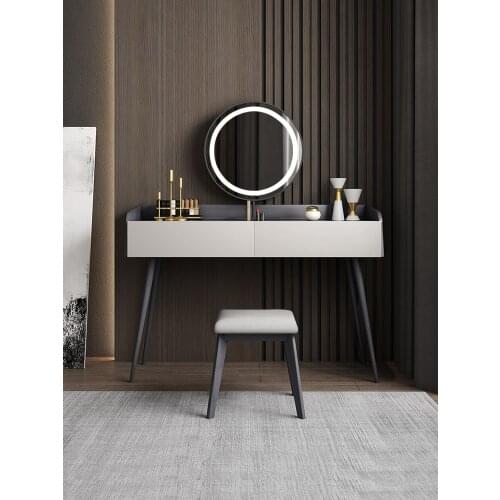 Nordic Dresser Dressing Table Bedroom Dressing Table Nordic Small Apartment Smart Mirror Luxury Dressing Table Modern Minimalist