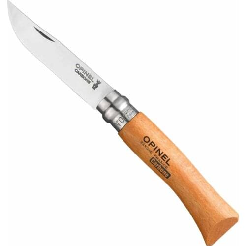 Opinel No 7 Carbon Steel Folding Pocket Knife with Beechwood Handle Camping Hiking Trekking Outdoor Hunting