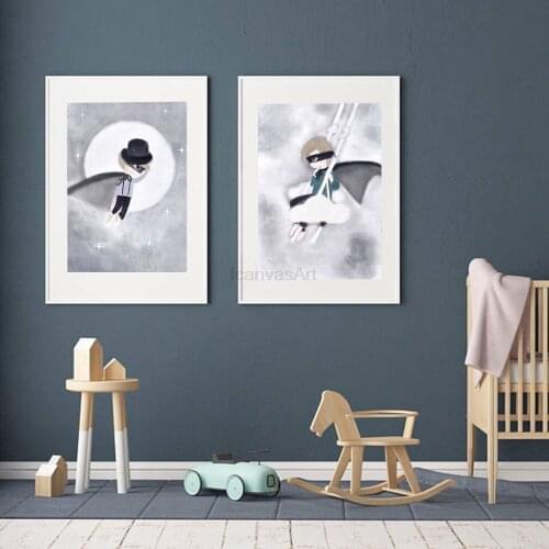 Modern Surperhero Prints Nordic Canvas Art Painting For Boys Nursery Room Scandinavian dream Wall Pictures kids Posters Decor