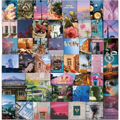 10/30/50PCS Ins Style Landscape Aesthetic Stickers Graffiti Decals Skateboard Phone Car Guitar Luggage Kid Cartoon Sticker Toys