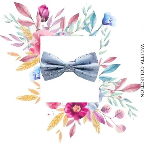 Varetta Men Bow Tie Satin Shiny Fabric Men Bow Tie Colorful Bow Tie Patterned Bow Tie Patterned Blue Bow Tie blue Color Bow Tie