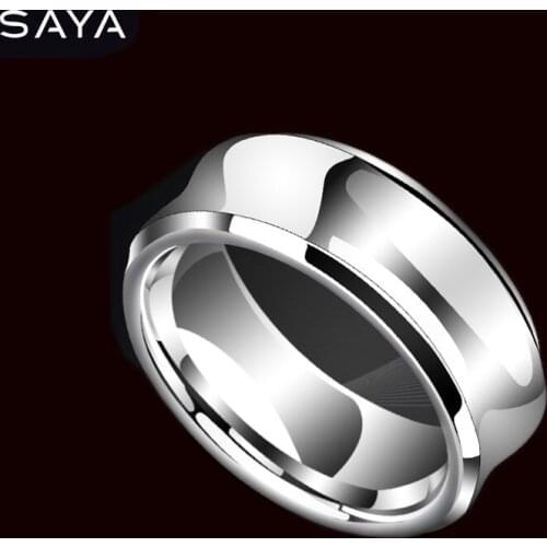 Men Tungsten Ring, Hip Hop Personality Ring, Curved Aperture Finger Single Ring, Free Shipping, Customized