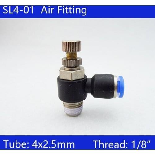 HIGH QUALITY 20pcs SL4-01 Pneumatic Piping Speed Controller One Touch Fitting 4mm to 1/8" Male Thread