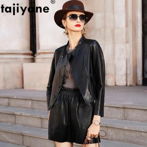 Real Leather Genuine Jacket Women Real Leather Jacket Moto Jacket 2021 Spring Clothes Korean Short Elegant Coats ED6009-39009
