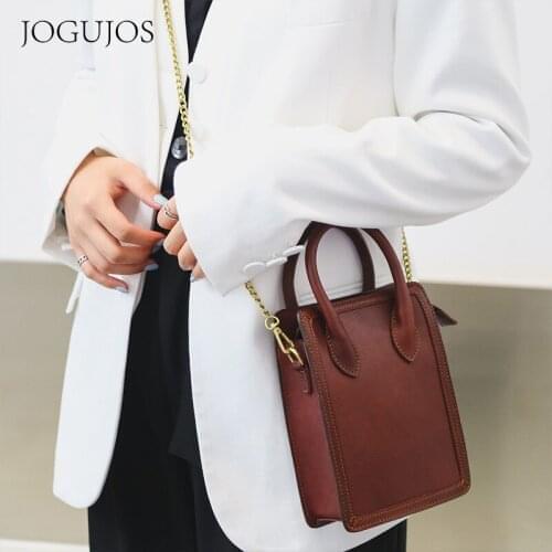 First Layer Cowhide Leather Leisure Chic Han Edition Tide Women Bags Retro Contracted Fashion Genuine Leather Shoulder Bags