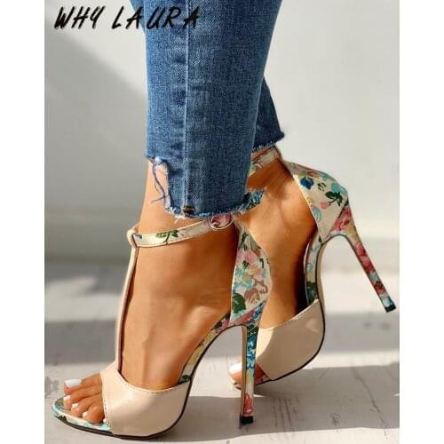 2021 Ladies Sandals Summer Sexy Ladies Super High Heels Two Pin Peep Toe Women High Heels Ankle Belt Fashion High Heel Sandals