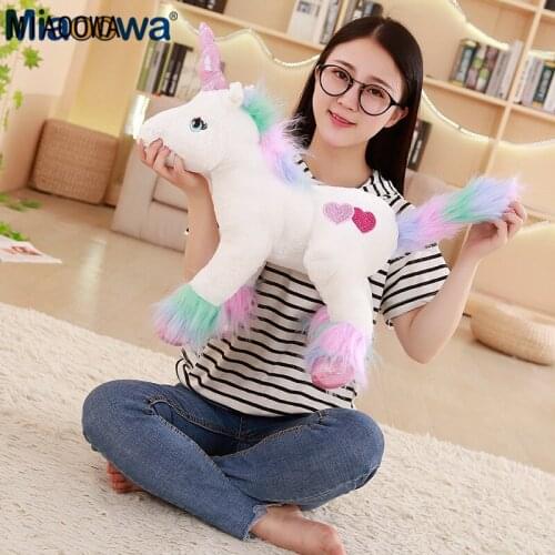 1pc 50*40cm Cute Crouching Unicorn dreamy horse heart cartoon plush toy soft animal stuffed doll pillow child kids kawaii gifts