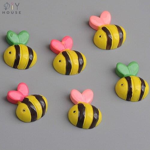 10/20/30Pcs Cute Small Bee Flatback Planar Resin DIY Craft Supplies Hair Accessories Phone Shell Decor Material Embellishments