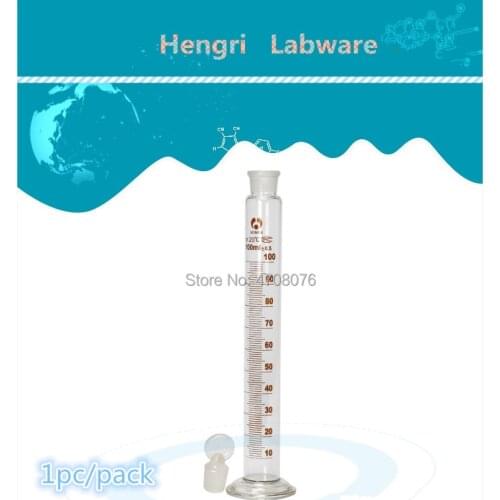 100ml 1pc/pack Glass graduated cylinder with ground-in stopper Pyrex lab measuring cylinder for chemical experiment Borosilicate