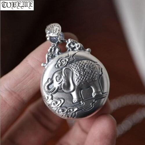 100% 990 Silver Elephant Pendant Pure Silver Good Luck Elephant Pendant Lucky Women Pendant