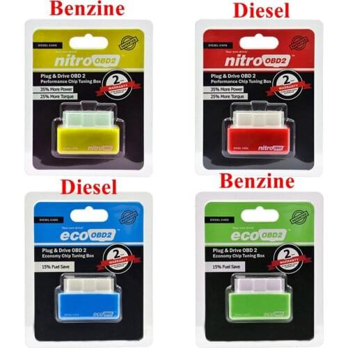 15% Fuel Save More Power Drive Nitro EC0 OBD2 Chip Tuning Box Plug Driver For Cars Tuning Box Plug & Drive OBDII Interface Fit