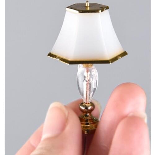 2pcs 1:20 Scale Mini Floor Lamp Table Light Dollhouse Living Room Bedroom Furniture Decor Miniature Lights Model Accessory