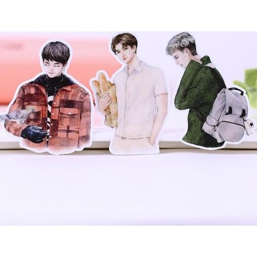 20PCS handsome boy Paper Sealing Stickers Crafts And Scrapbooking book Decorative sticker DIY Stationery