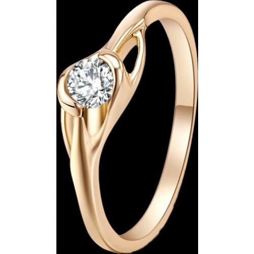 2019 Fashion Gold Rings Hot Sale Hollow Crystal Women Rings for Lady Charming Wedding Fine Jewelry Accessories Gifts