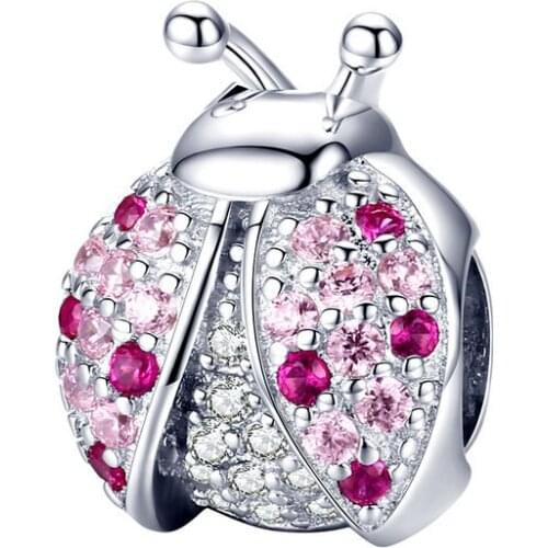 2020 New Arrival Authentic 925 Sterling Silver Ladybug Charm Beads Fit Original Pandora Bracelet Beads DIY Jewelry Making