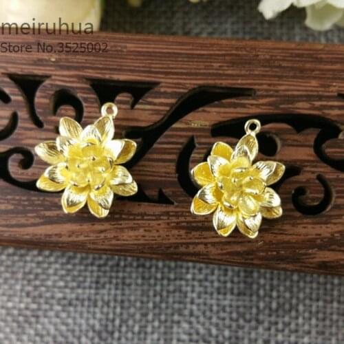 5 pieces/lot16MM l Primitive copper color Filigree flower Cast copper headwear accessories Jewelry DIY Components