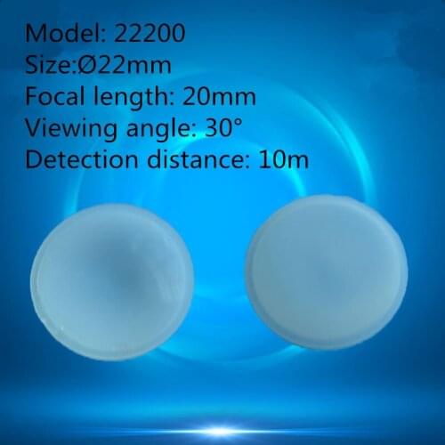 50pcs 22200 Plano round shape human body infrared PIR sensor HDPE plastic fresnel lens diameter 22mm focal length 20mm