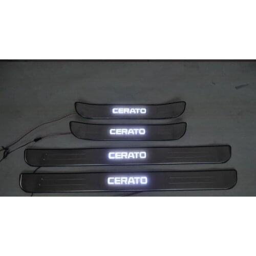 For KIA Cerato/Forte 2009 2010 2011 2012 2013 2014 2016 With Blue LED light High quality stainless steel Scuff Plate/Door Sill