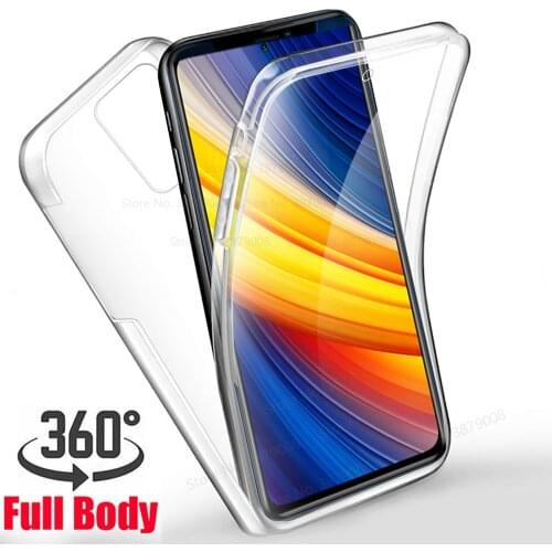 360° Full Body Double case for xiaomi poco m3 pro x3 m 3 f3 soft Silicon cover pocophone poko pocco x 3 f3 protect phone cover
