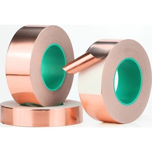 3~50mm *25M Double Sided Conduct Copper Foil Tape Mask Electromagnetic Shielding double side conductive copper foil tape