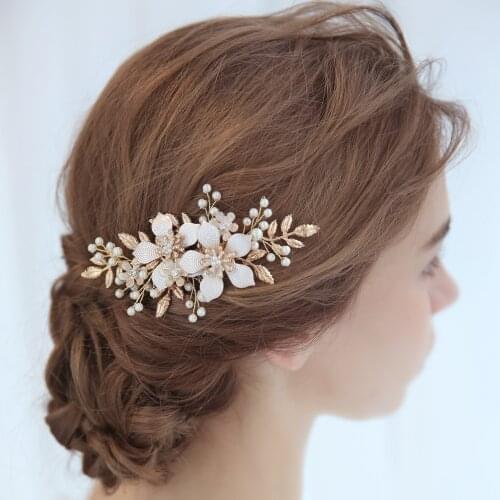 Pearl Flower Bridal Hair Comb Wedding Hair Accessories Elegant Women Wedding Hair Comb Bride Headpiece Head Accessories Women