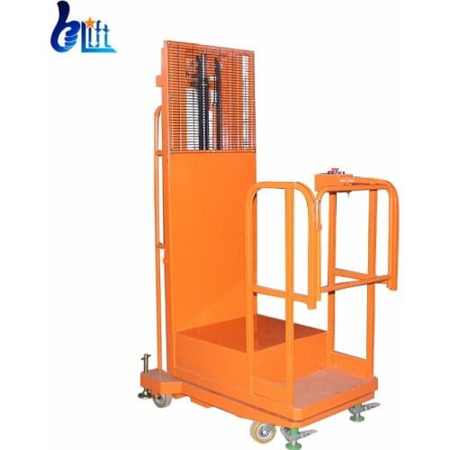 4M Semi Electric Goods Lift Hydraulic Order Picker Forklift
