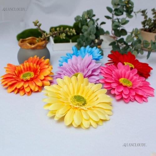20/100 pieces Artificial African Daisy Sunflower Silk Flowers Heads Birthday Party wedding decoration Hair clip A28