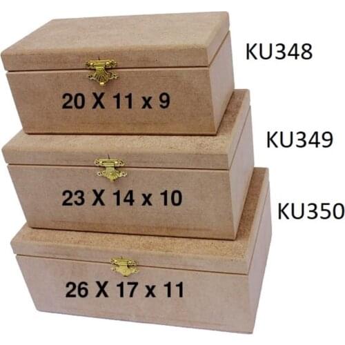 KU349 Junior Rectangle Clip-On Box, Unpainted Raw Wood Mdf Box