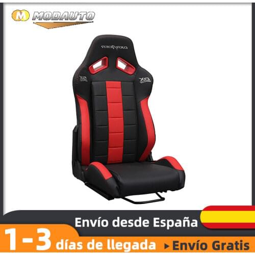 Modest sports car seat, adjustable Semibaquet, leather, with rails included, driver and passenger, Universal, N740