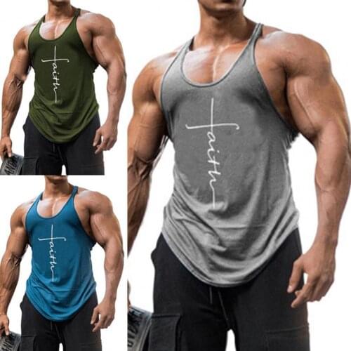Male Shirt Comfortable Skin-friendly Round Collar Man Sleeveless Top for Exercise