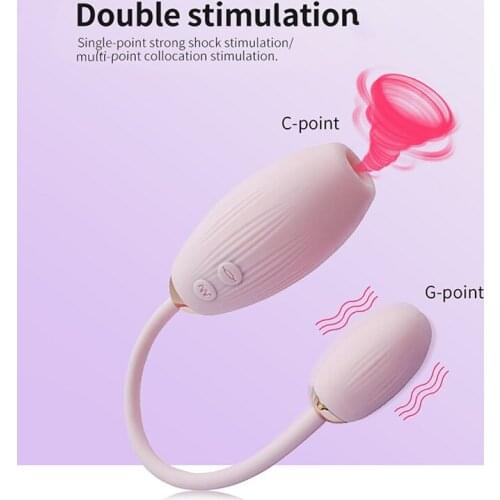 Clit Sucker Clitoral Sucking Vibrator 2in1 G-Spot Vagina Stimulator Nipples Sucker Female Love Vibrating Egg Sex Toy for Women