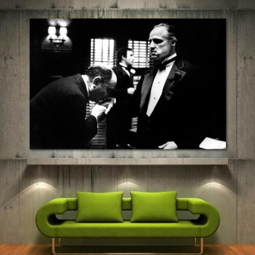 Classic Movies Silk Painting The Godfather Wall Art Black and White Picture Canvas Posters and Prints Modern Home Decorations