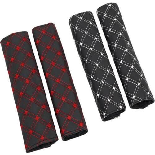 CDCOTN 2PCS/Set Car Seat Belt Shoulder Pads PU Comfortable Driving Seat Belt Protecting Cover Clip Padding Strap Auto Accessorie