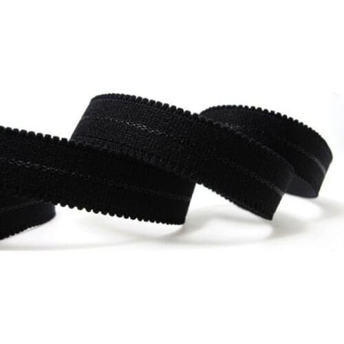 CLEARANCE|6 Yards 5/8 Inch Black Scallop Edge Decorative Pattern Lingerie Elastic|Headband Elastic|Skinny Stretch Lace|EL76