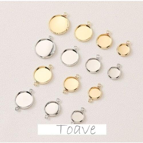 Color-preserving electroplating round double hanging single hanging ring surface empty support diy basic material accessories