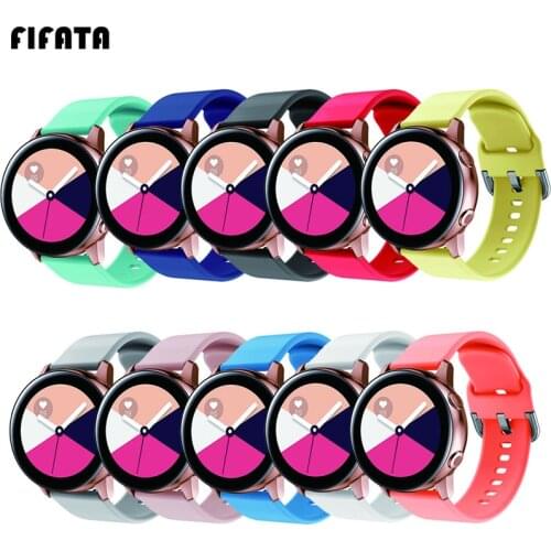 FIFATA 20mm For Samsung Galaxy Watch Active Watch Band Silicone Strap For Xiaomi Amazfit Bip Straps For Garmin Vivoactive3 Bands