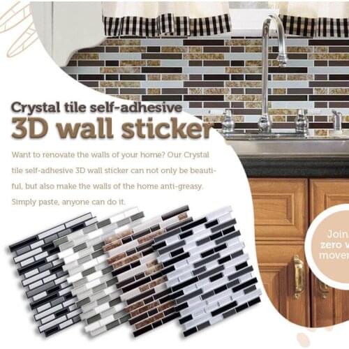 Crystal tile self-adhesive 3D wall sticker Kitchen Wallpaper Stickers Waterproof Stickers for Kitchen Bathroom Decoration
