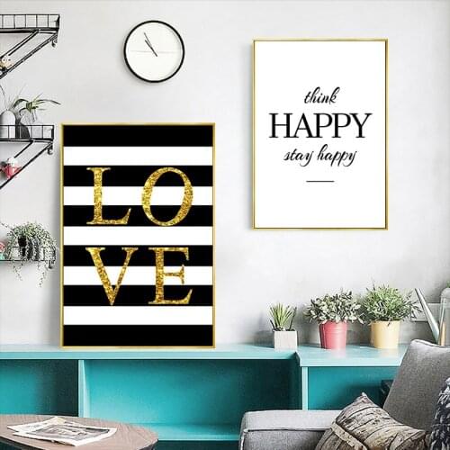 Nordic Minimalist Wall Art Canvas Painting Print Love Quote Canvas Poster Wall Pictures For Living Room Modern Home Decor CH162