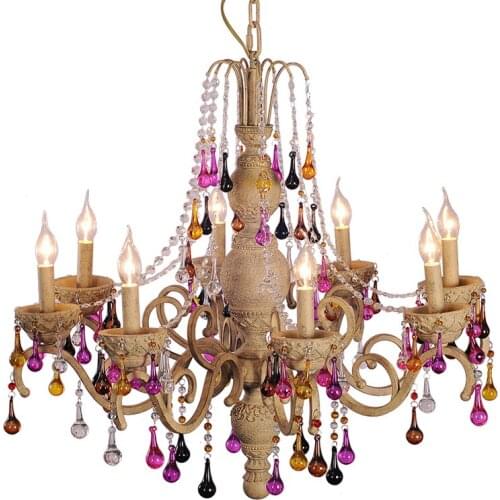 Modern Bar antique Led Chandelier Art Lighting Resin Light Cafe Internet rustic Crystal lamps Chandeliers For Dining Room