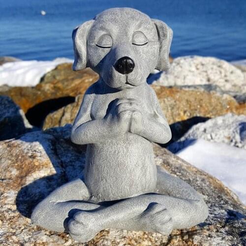 Meditation Dog Statue Resin Dog Sculpture Animal Yoga Statue For Office Home Decor Garden Decoration Outdoor Jardin Garten