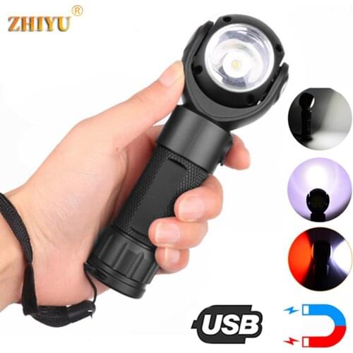 T6+COB LED Strong Light Aluminum Alloy Flashlight, Head 360-degree Free Rotation with Magnet, Work Light Rechargeable Flashlight